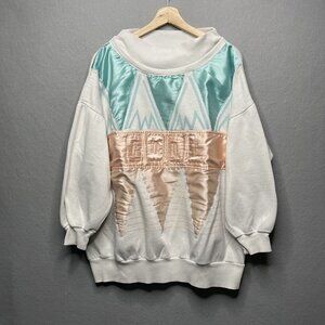 Vintage MarcyN Me II By Patrick Lee "Cool" Sweatshirt Large White Multicolor